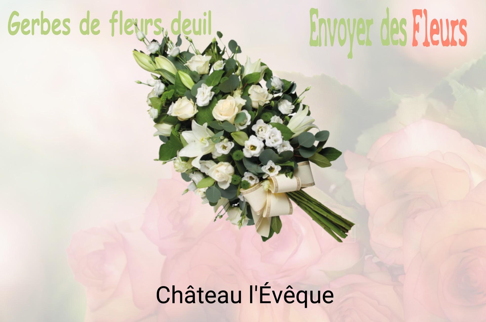 Gerbe de fleurs de deuil livrée à Château-l'Évêque